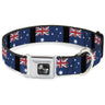 Dog Bone Seatbelt Buckle Collar - Australia Flags