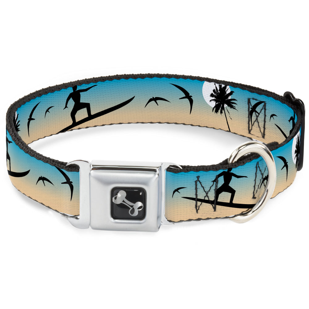 Dog Bone Seatbelt Buckle Collar - Beach Surfer