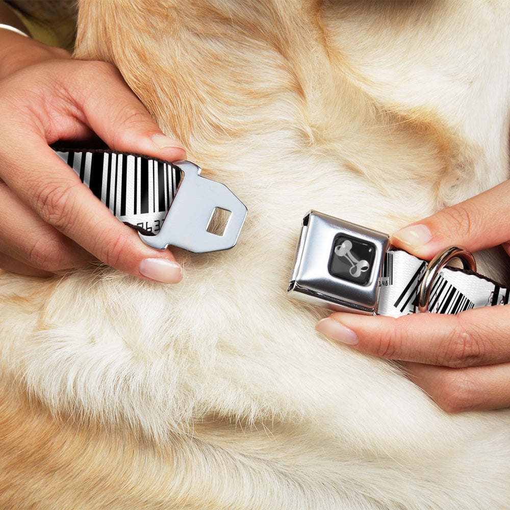 Dog Bone Seatbelt Buckle Collar - Barcode