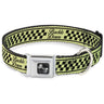 Dog Bone Seatbelt Buckle Collar - Buckle-Down Cab Stripe Green/Yellow Fade