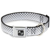 Dog Bone Seatbelt Buckle Collar - Checker Black/White Fade Out