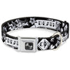 Buckle-Down Death or Glory Black/White Seatbelt Buckle Dog Collar