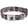 Dog Bone Seatbelt Buckle Collar - Donuts & Coffee Cartoon