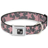 Dog Bone Seatbelt Buckle Collar - Eighties Stars2 Black/White/Red