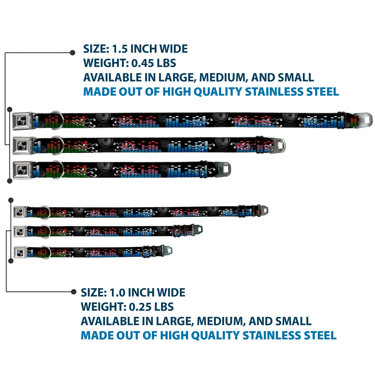 Dog Bone Seatbelt Buckle Collar - Equalizer