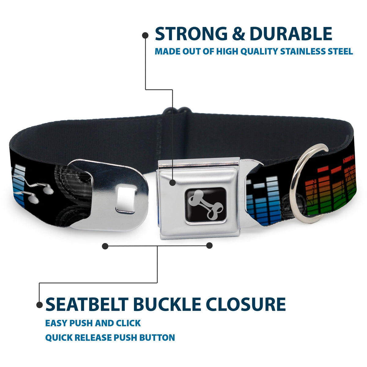 Dog Bone Seatbelt Buckle Collar - Equalizer
