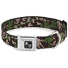 Dog Bone Seatbelt Buckle Collar - Earthy Brown/Green