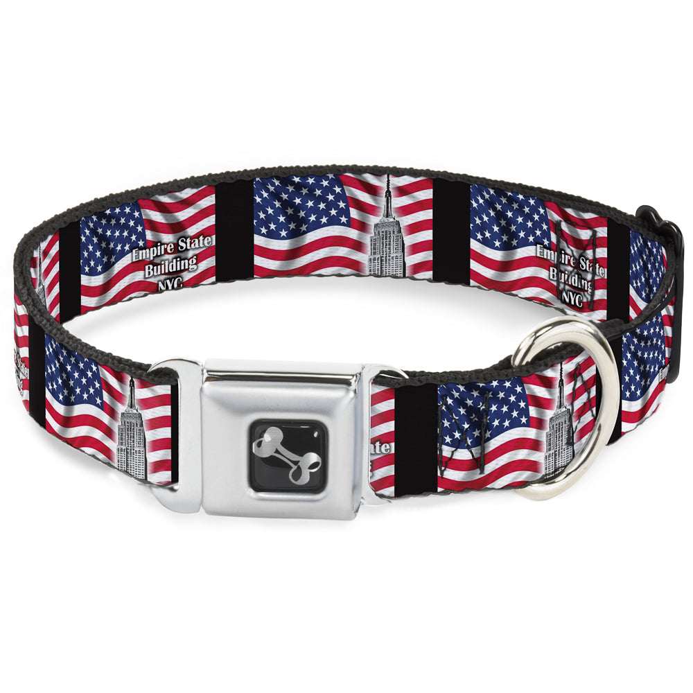 Dog Bone Seatbelt Buckle Collar - Empire State Building NYC