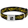 Dog Bone Seatbelt Buckle Collar - Flame Yellow
