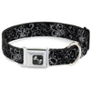 Buckle-Down Fleur-De-Lis Outline with Filigree Seatbelt Buckle Dog Collar