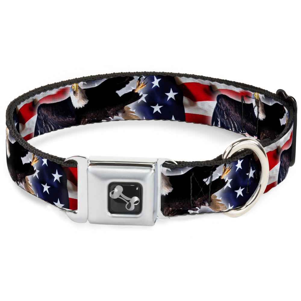 Buckle-Down Flying Eagle/American Flag Seatbelt Buckle Dog Collar
