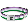 Dog Bone Seatbelt Buckle Collar - Flag Genderqueer Lavender/White/Green