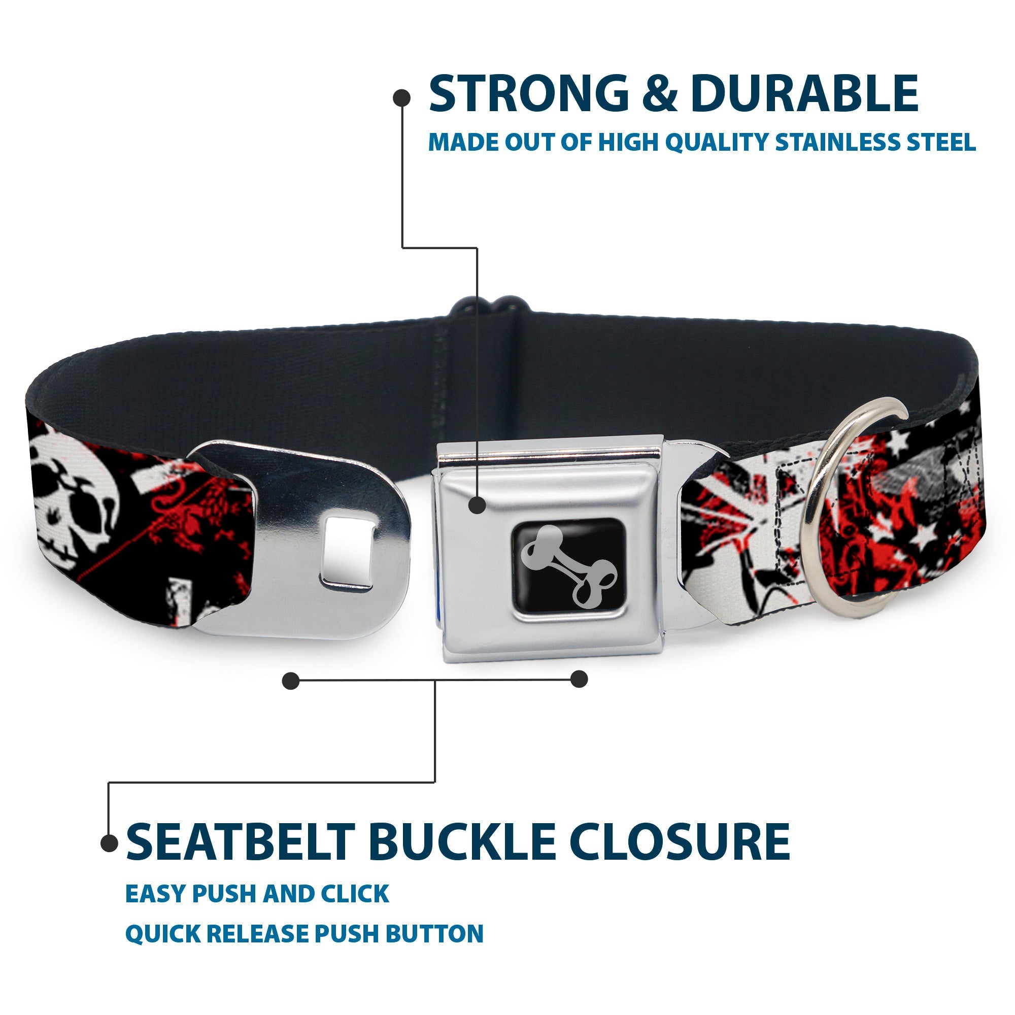 Buckle-Down Seatbelt Buckle Dog Collar - Graffiti Men's