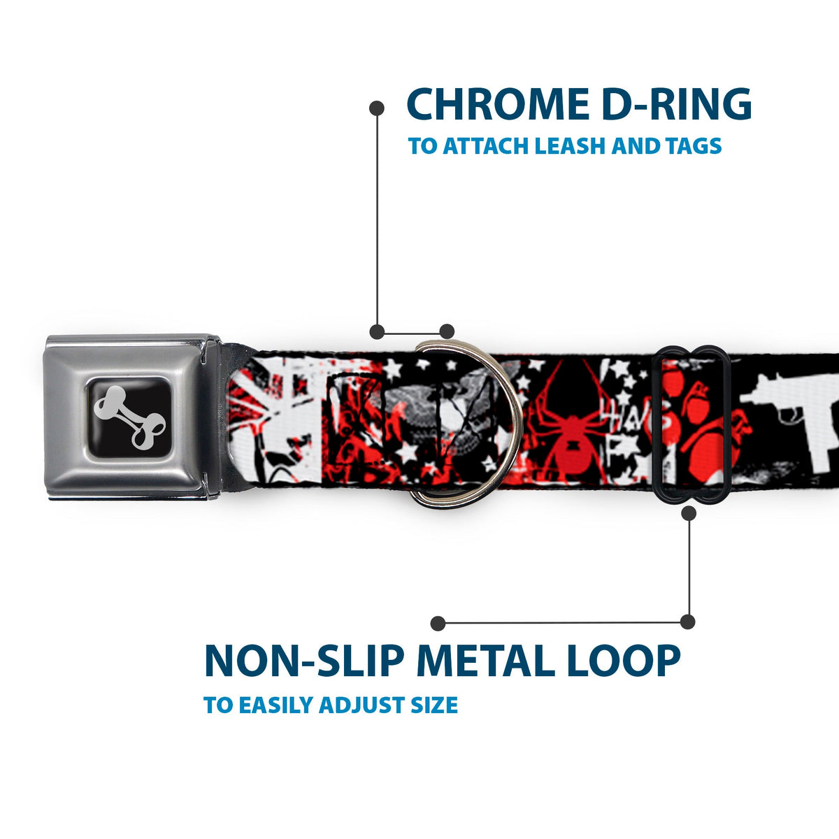 Buckle-Down Seatbelt Buckle Dog Collar - Graffiti Mens