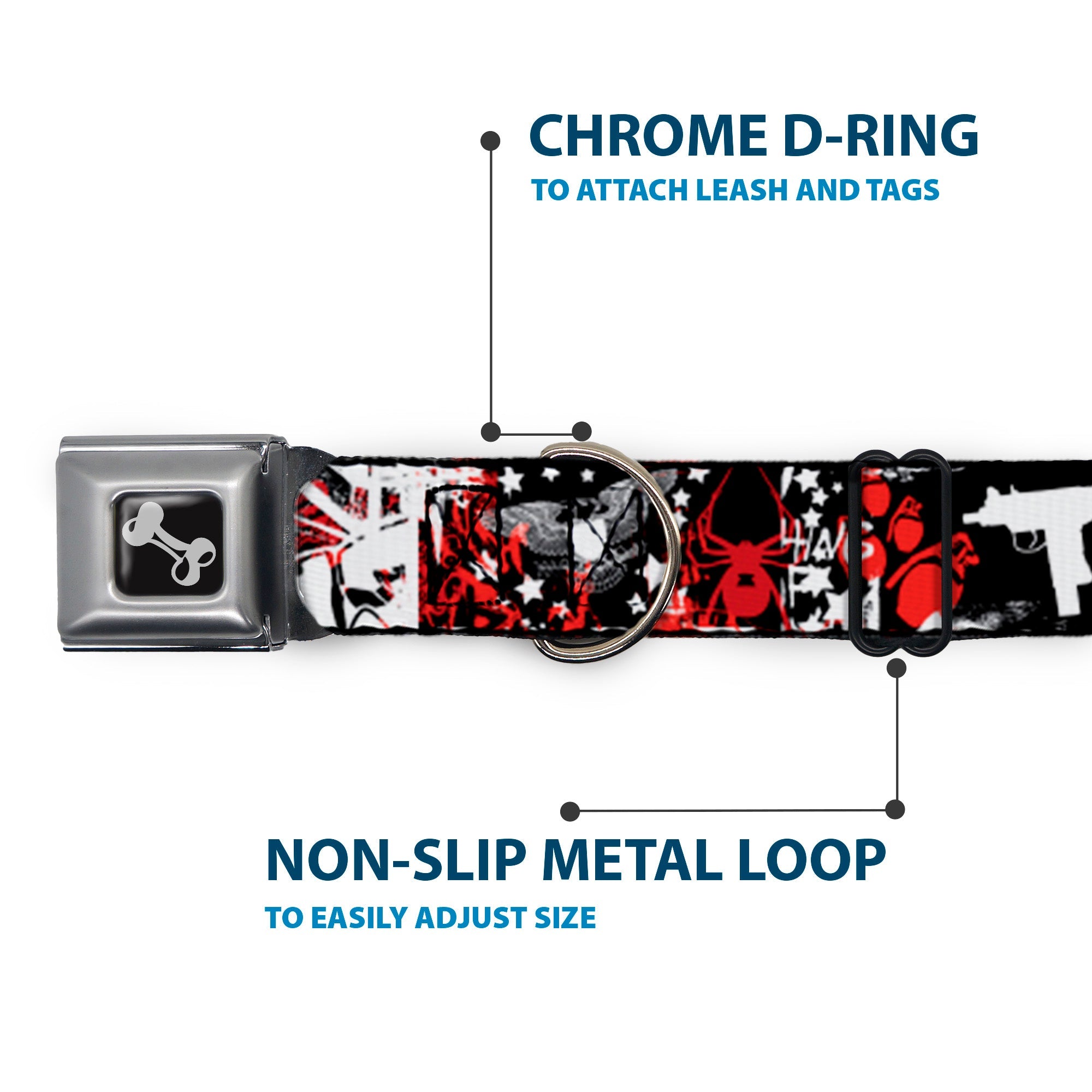 Buckle-Down Seatbelt Buckle Dog Collar - Graffiti Mens
