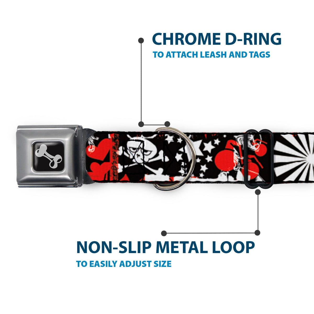 Buckle-Down Seatbelt Buckle Dog Collar - Graffiti Womens
