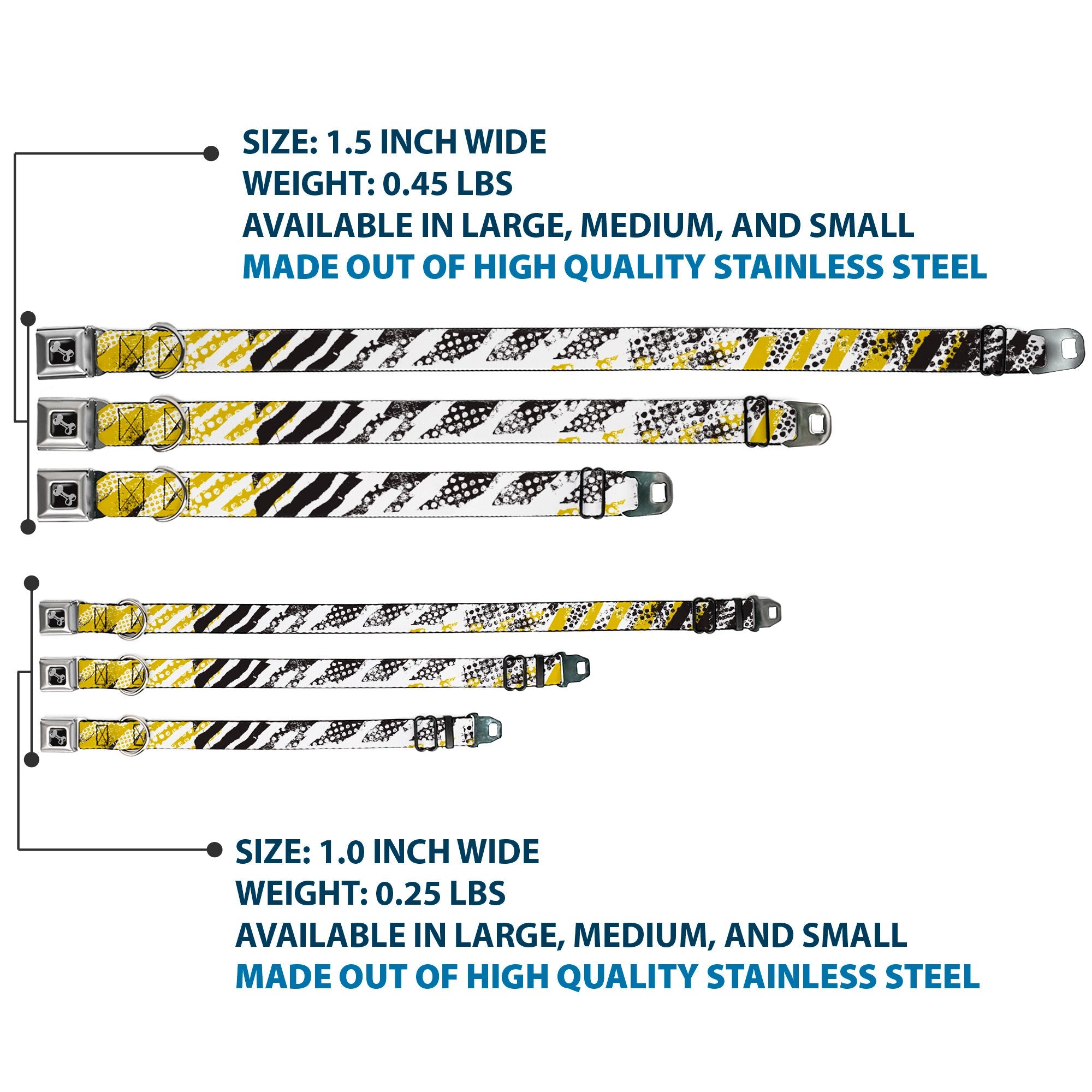 Dog Bone Seatbelt Buckle Collar - Grunge Tread Yellow