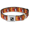 Buckle-Down Geisha Distressed Repeat Seatbelt Buckle Dog Collar