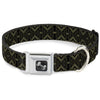 Buckle-Down Geometric7 Black & Olive Seatbelt Buckle Dog Collar