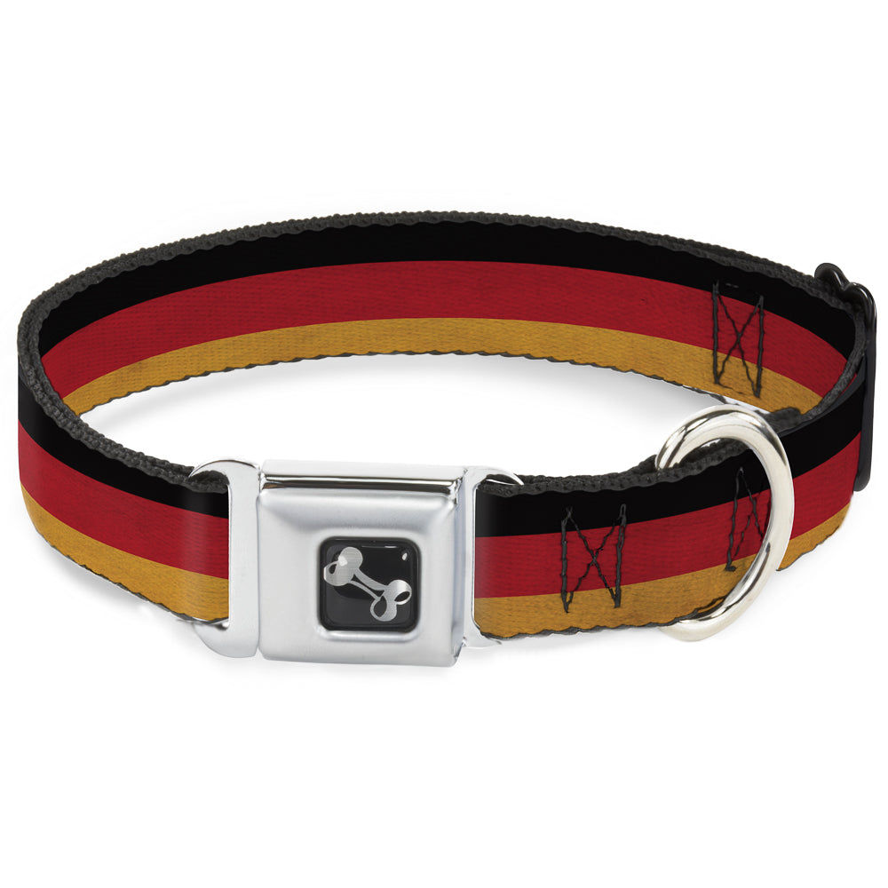 Dog Bone Seatbelt Buckle Collar - Germany Flag Weathered