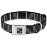 Dog Bone Seatbelt Buckle Collar - Guitar Neck Black/White