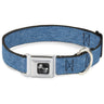 Dog Bone Seatbelt Buckle Collar - Heather Blue