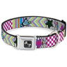 Dog Bone Seatbelt Buckle Collar - Icons & Patterns 2