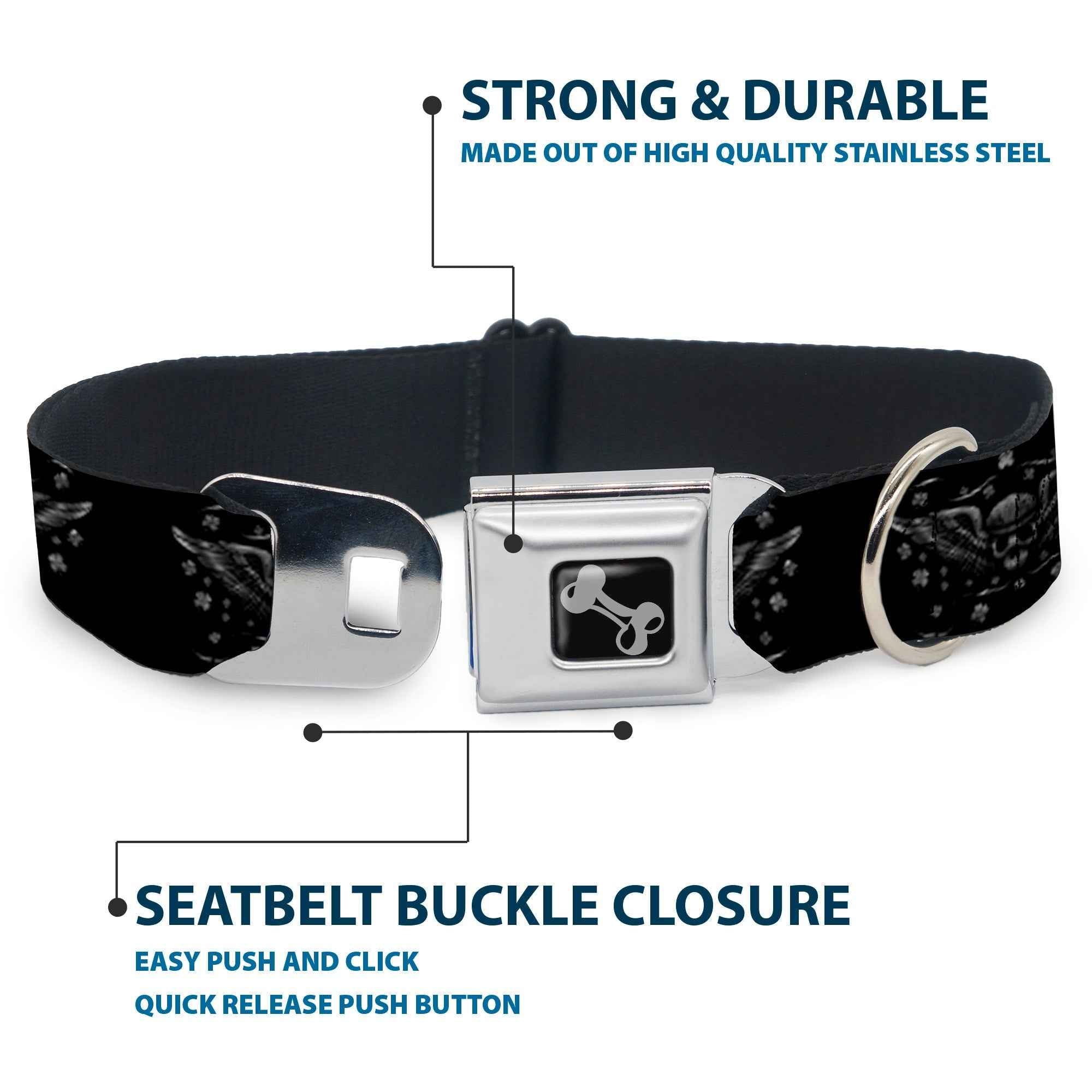 Buckle-Down I "Heart House Music" Seatbelt Buckle Dog Collar