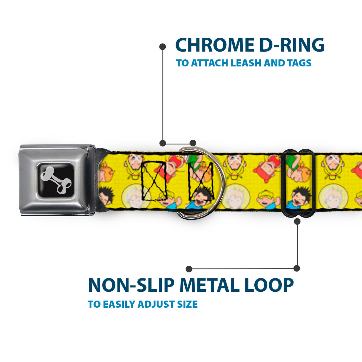 Dog Bone Seatbelt Buckle Collar - Kids in the Hood