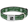 Buckle-Down Keep Calm and Drink on & Beer Seatbelt Buckle Dog Collar