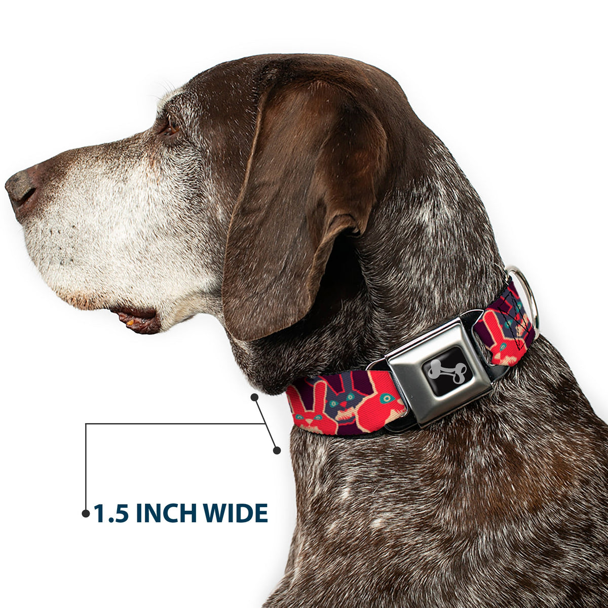 Dog Bone Seatbelt Buckle Collar - Kaleidoscope Balls White/Black