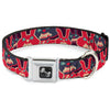 Buckle-Down Kaleidoscope Balls White/Black Seatbelt Buckle Dog Collar