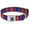 Buckle-Down Lines Red/Purple Seatbelt Buckle Dog Collar