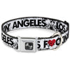 Buckle-Down Los F*Ckin Angeles Heart Weathered Seatbelt Buckle Dog Collar