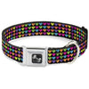 Buckle-Down Mini Hearts Black/Multicolor Seatbelt Buckle Dog Collar