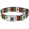 Dog Bone Seatbelt Buckle Collar - Mexico Flags