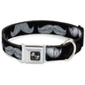 Dog Bone Seatbelt Buckle Collar - Mustache Sketch Black/White