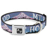 Dog Bone Seatbelt Buckle Collar - Oregon MT. HOOD Scenery Blues/Purples/Black/White