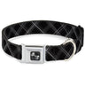 Dog Bone Seatbelt Buckle Collar - Plaid X Black/Gray