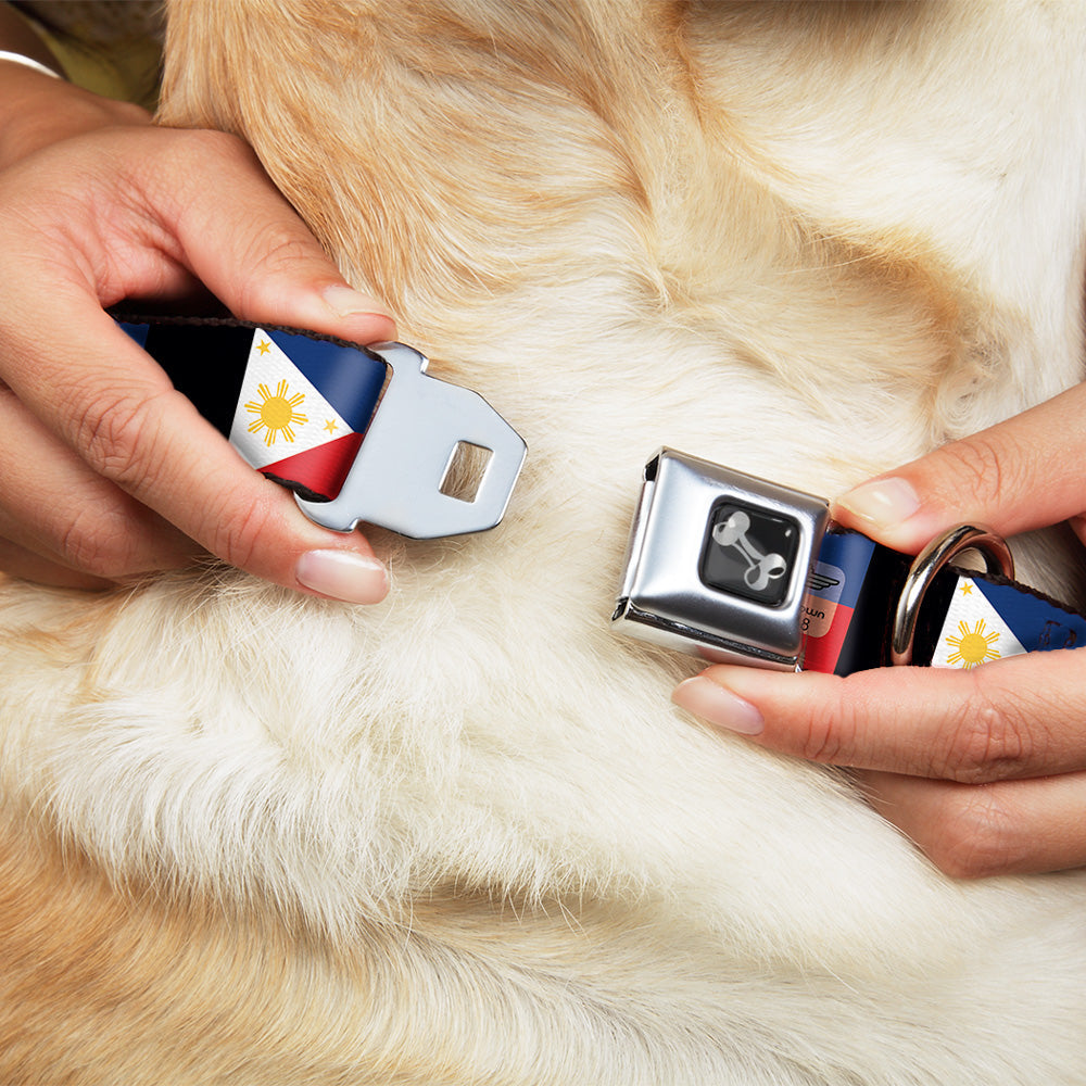Dog Bone Seatbelt Buckle Collar - Philippines Flags