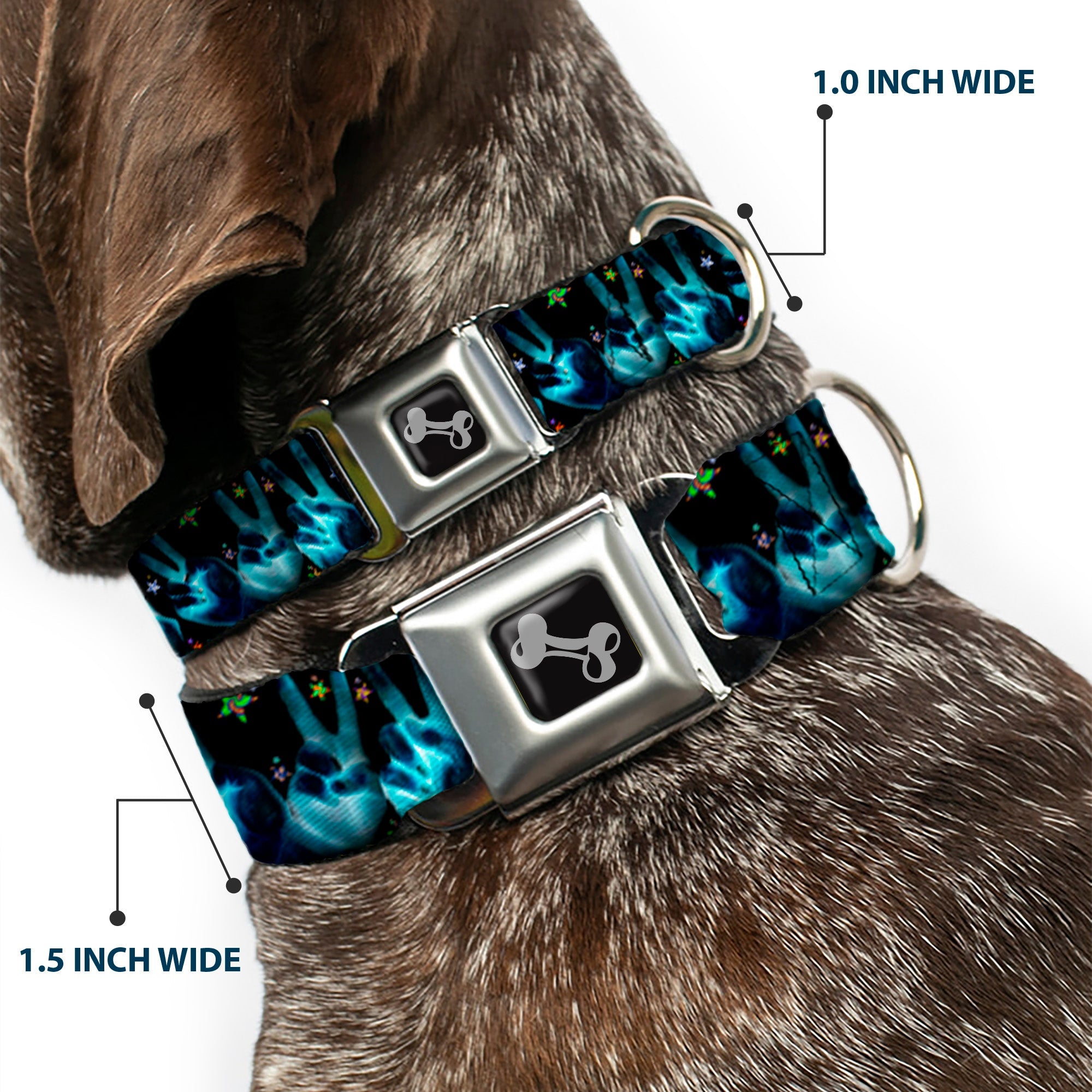 Dog Bone Seatbelt Buckle Collar - Peace & Starz
