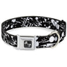 Dog Bone Seatbelt Buckle Collar - Splatter Black/White