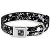 Buckle-Down Splatter Black/White Seatbelt Buckle Dog Collar