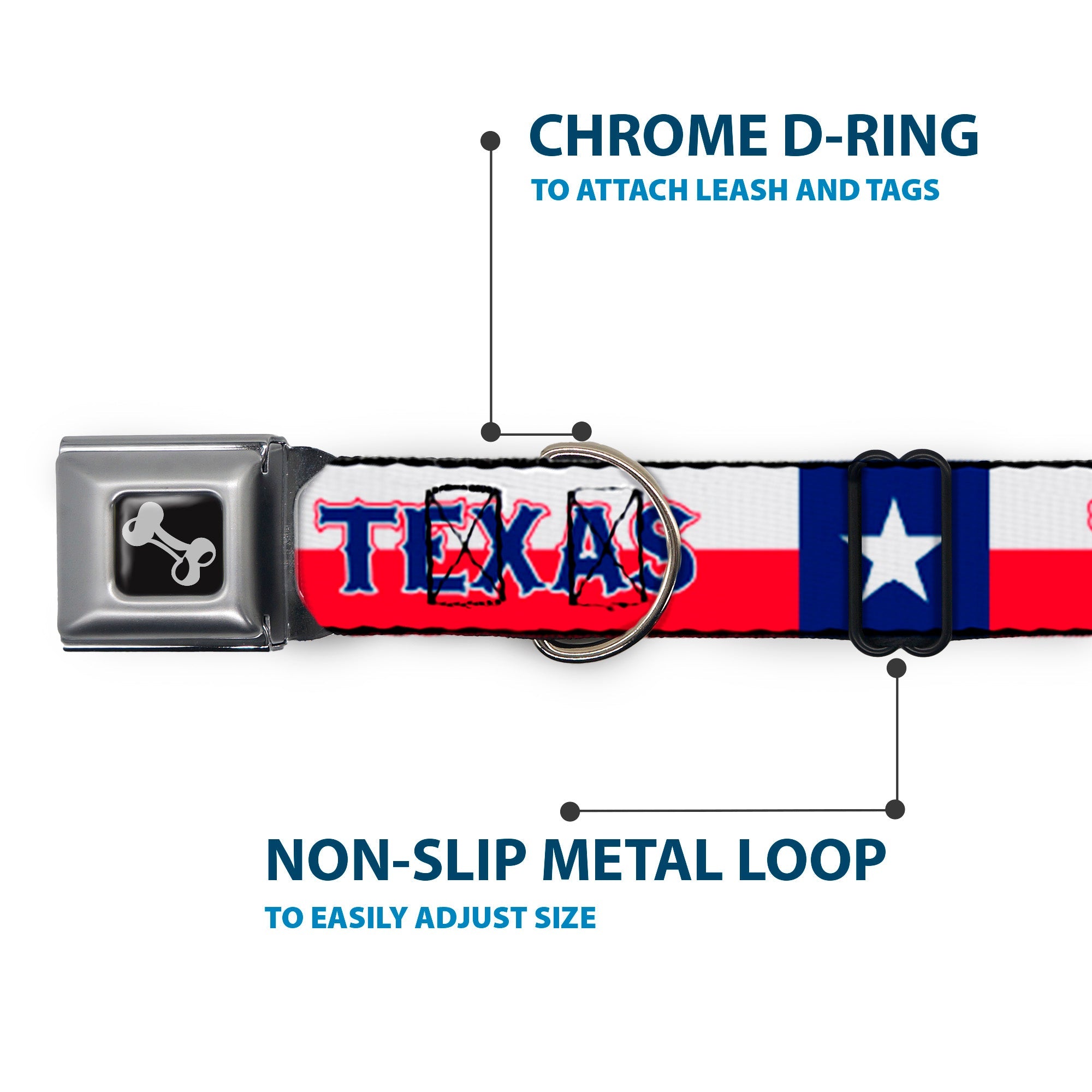 Buckle-Down Texas Flag/Texas Seatbelt Buckle Dog Collar