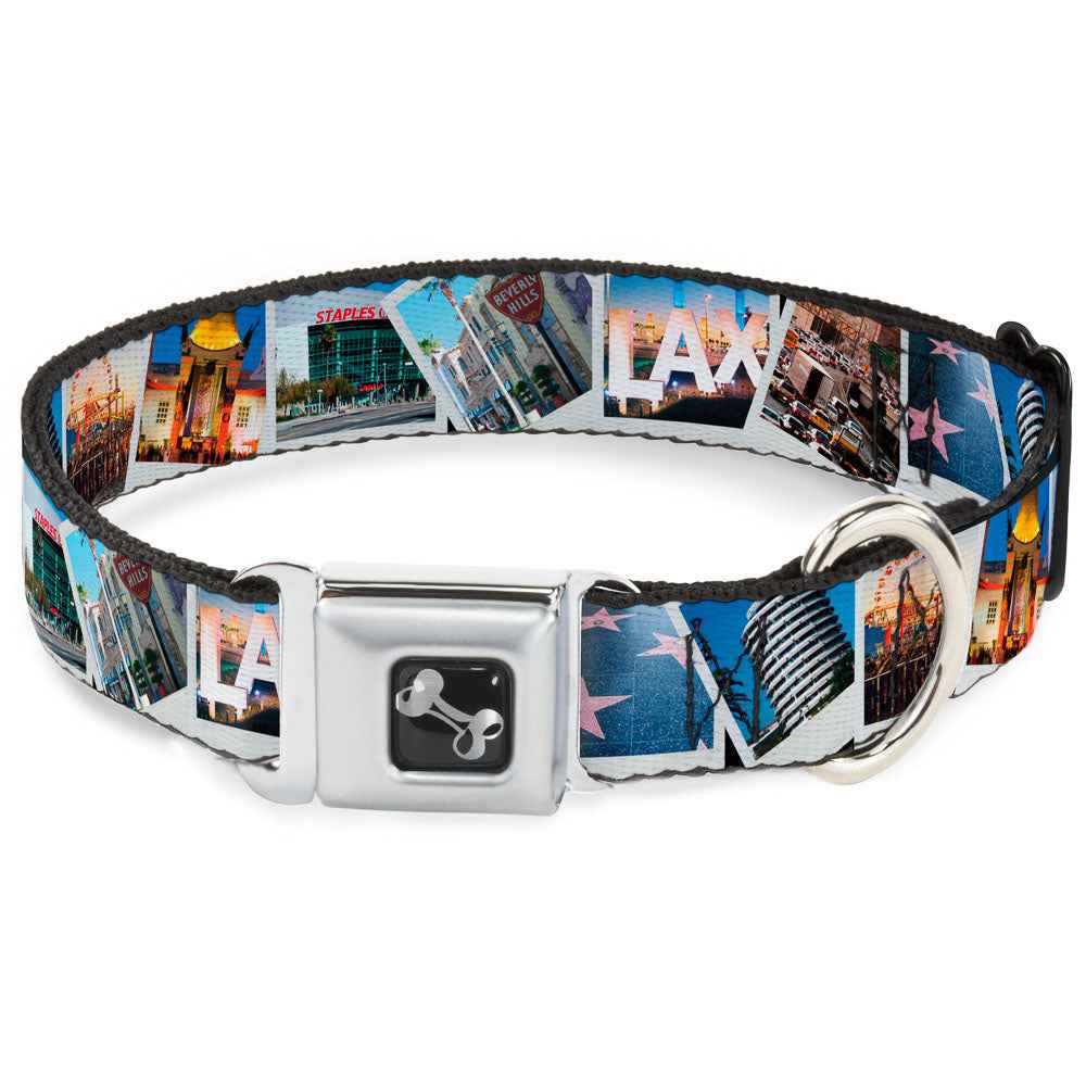 Buckle-Down Vivid Los Angeles Snapshots Stacked Seatbelt Buckle Dog Collar