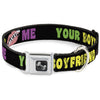 Buckle-Down Your Boyfriend Loves Me with Kiss Seatbelt Buckle Dog Collar
