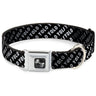 Dog Bone Seatbelt Buckle Collar - YOLO Diagonal Black/Gray/White