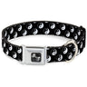 Dog Bone Seatbelt Buckle Collar - Yin Yang Monogram Black/White