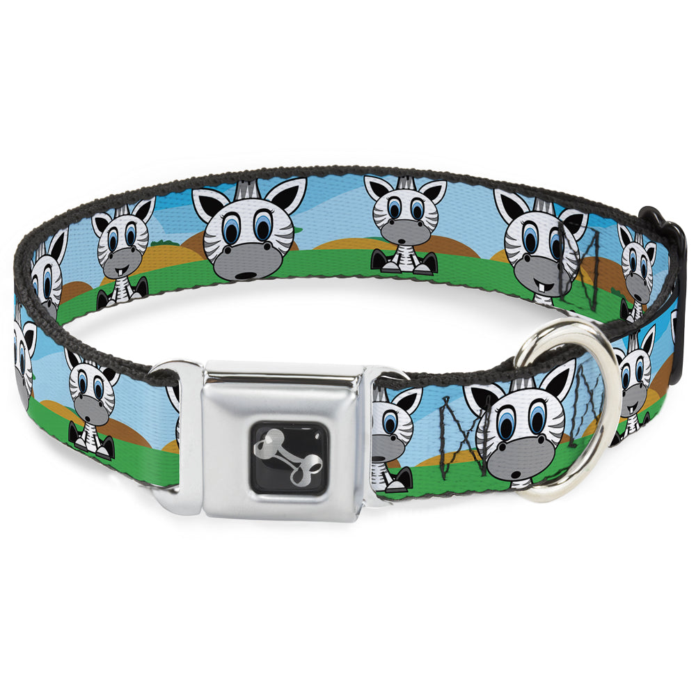 Dog Bone Seatbelt Buckle Collar - Zebra Cartoon