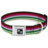 Dog Bone Seatbelt Buckle Collar - Zarape1 Horizontal Red/White/Green